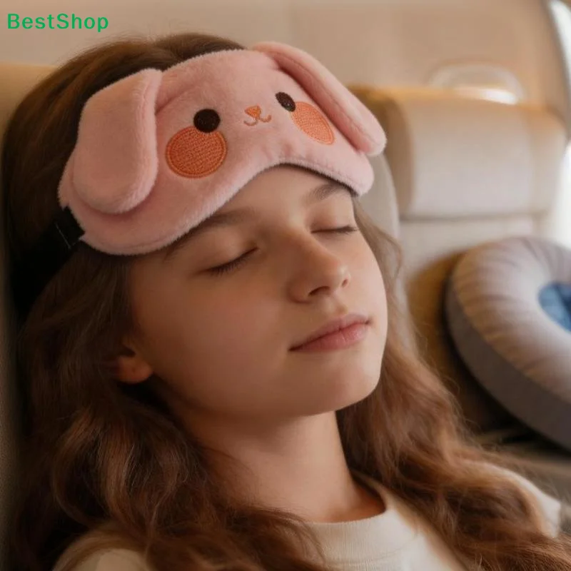 〔Y〕1Pcs Duck Rabbit Small Animal Nap Eye Mask Cute Panda Eye Mask Suitable For Office And Home Use Pink Eye Mask