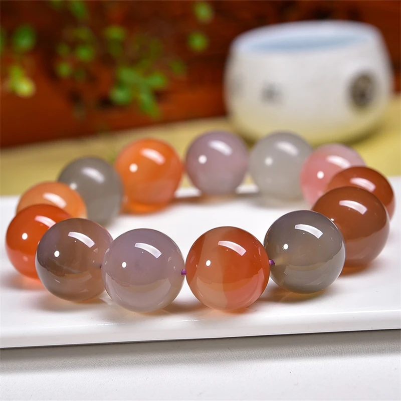 18MM Natural Persian Agate Bead Bracelet Round Crystal Reiki Healing Stone Fashion Female Jewelry For Women Gift 1pcs