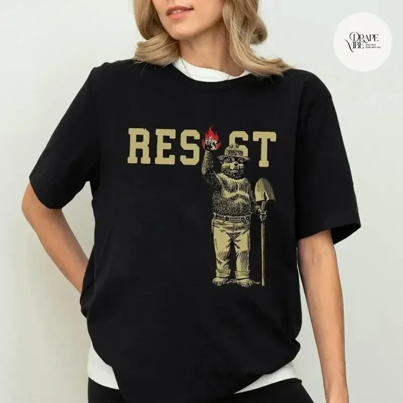 Resist Protest T Shirt Political Statement With Fire And Shovel Art Bold Activist Anti System