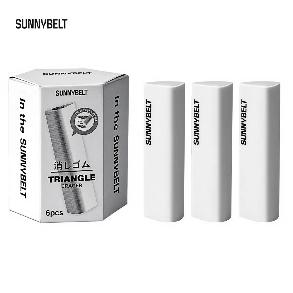 SUNNYBELT Super Clean Triangular Eraser for Students Exam Writing Wipes into Strips Leaving No Marks
