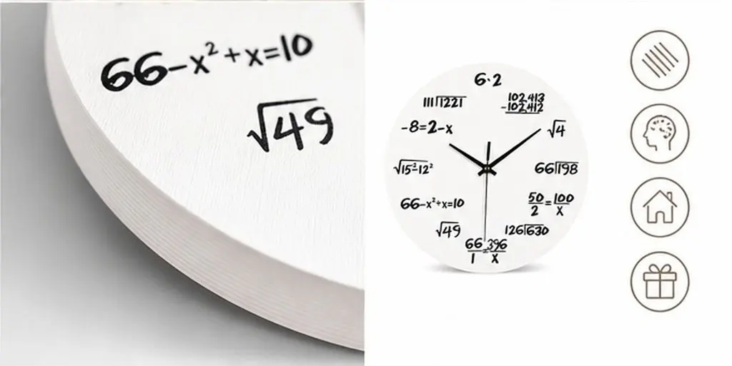 Mathematical Wall Clock with Unique Equation Design Fun Brain Exercise Clock for Engineers Accountants Students Teachers Modern