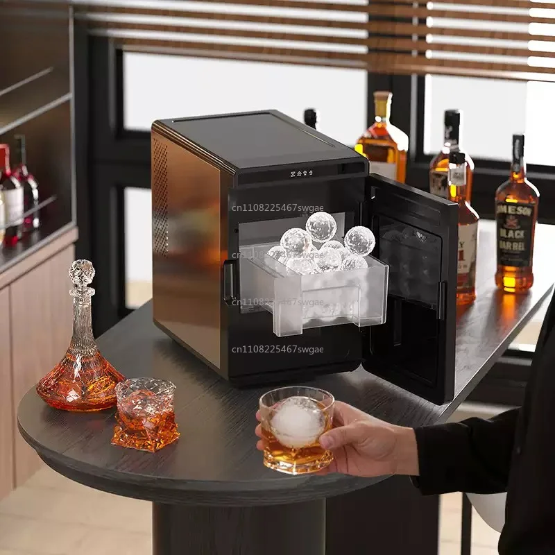 Automatic Water Supply Self-Cleaning for Whiskey Bourbon Clear Ice Ball Maker 4 Pcs in 40 Mins, 144 Pcs/Day Sphere Ice Maker