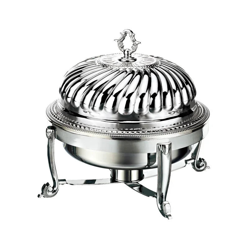 Luxury Classic Dining Buffet Service Gold Buffet Hot Pot Set Oval Platter Ceramic Hot Pot with Lid
