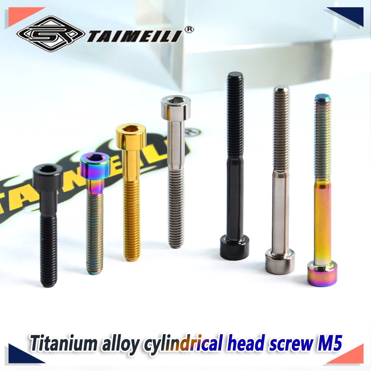 Titanium bolt, cylindrical head type M5X10 / 15/20 / 25/30 / 35 / 40/50mm bicycle replacement screw, bicycle accessory screw