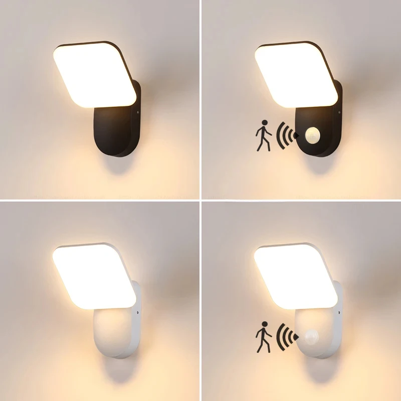 Outdoor Wall Lamp IP65 Waterproof Garden Fence External Wall Corridor Road Lighting With Motion Sensor LED Wall Lamp Outdoor