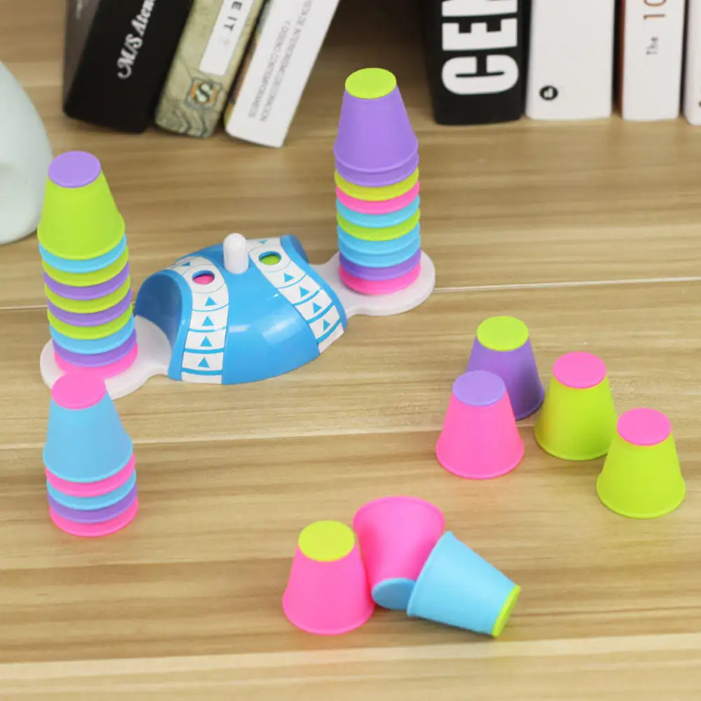 1Set Colorful Stacking Cup Plastic Set Kids Educational Plaything Bright Colors Enhance Color Parent Child Fun