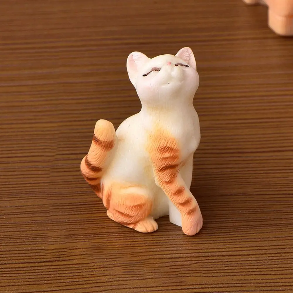 DIY Cats Animal Model Small Statue Dollhouse Child  Home Decor Fairy Garden Ornament Miniature Figurines Micro Landscape