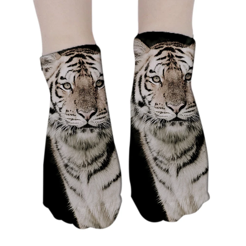 Best-selling Fun Tiger Print Low Socks Harajuku Fashion Cool Street Trend Couple Socks Comfortable Leisure Animal Socks Neutral