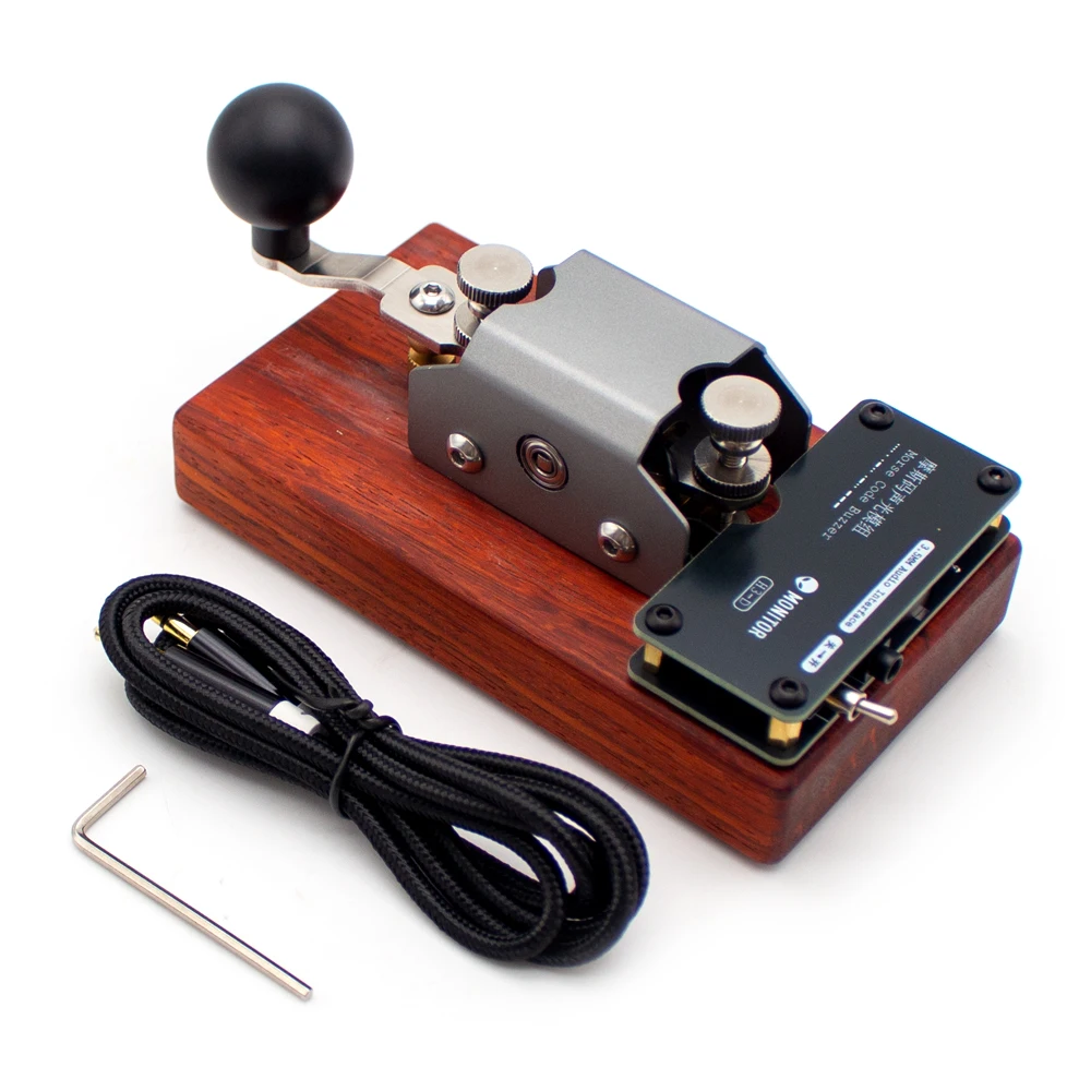 Tecla de Telégrafo Manual para Entrenamiento de Código Morse, Tecla Recta con Retroalimentación de Sonido y Luz, Herramienta de Comunicación de Radio de Estilo Vintage