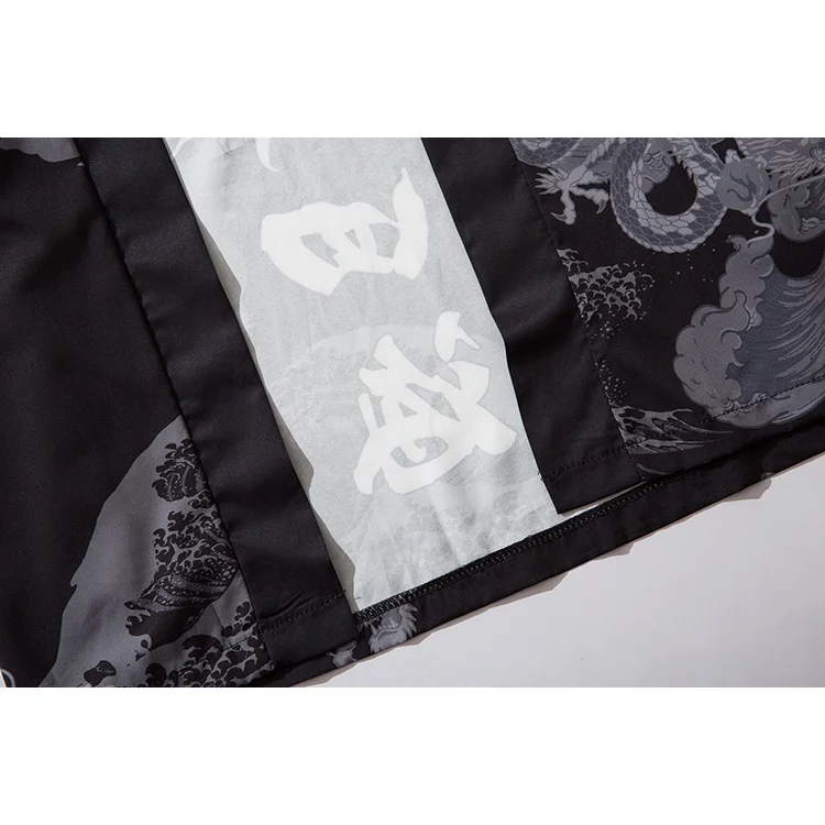 سترة صوفية فضفاضة على الموضة للنساء والرجال Harajuku كيمونو Dragon Print Cosplay Yukata #6