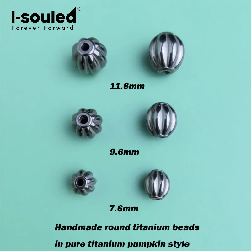 One piece of pure titanium handmade hammer patterned round/oval/pumpkin style titanium beads (20 pieces) simple and fashionable