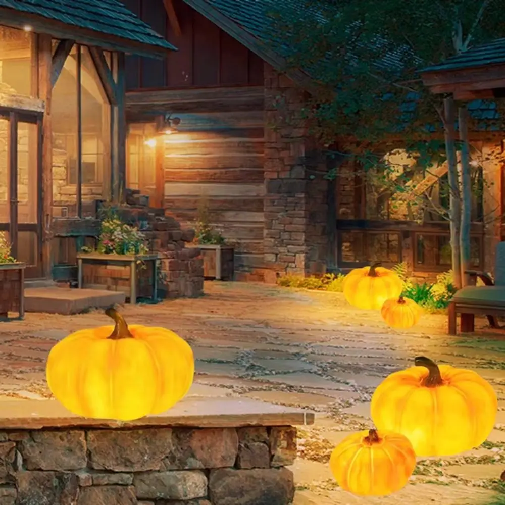 Solar Outdoor Waterproof Pumpkin Lantern IP65 Portable Solar Lantern Handheld Solar Powered Garden Light Outdoor Garden