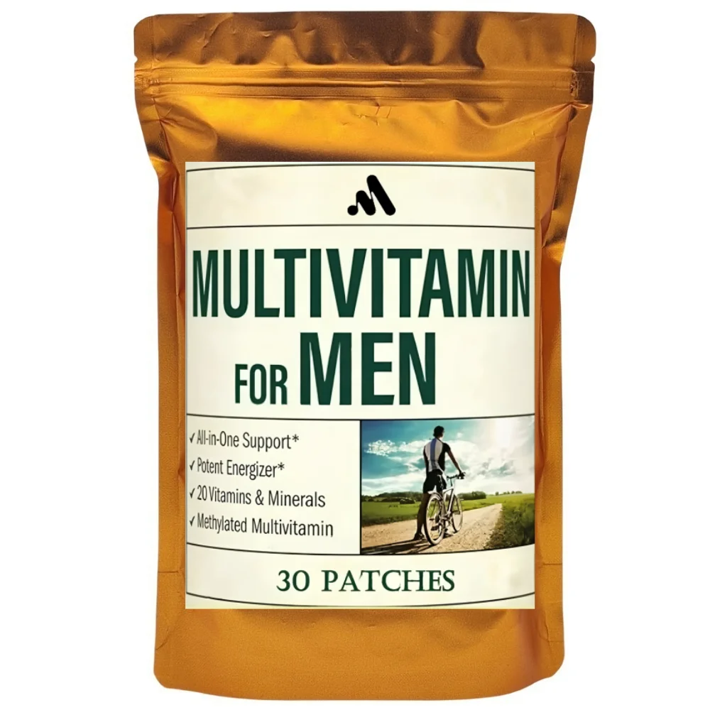 Multivitamin for Men Transdermal Patch, Containing Vitamins A, B6, B12, Zinc, Calcium, and Vitamin D 30 Patches