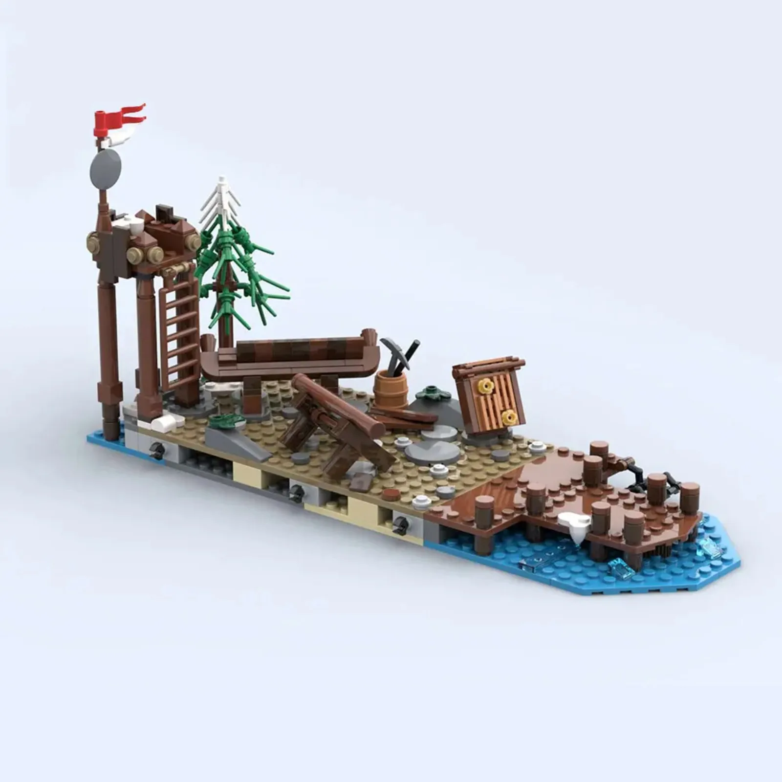 

Новый набор строительных блоков Vikingss Village, средневековая архитектура, кирпичи, игрушки, рождественские подарки для детей и фанатов (584 шт.)