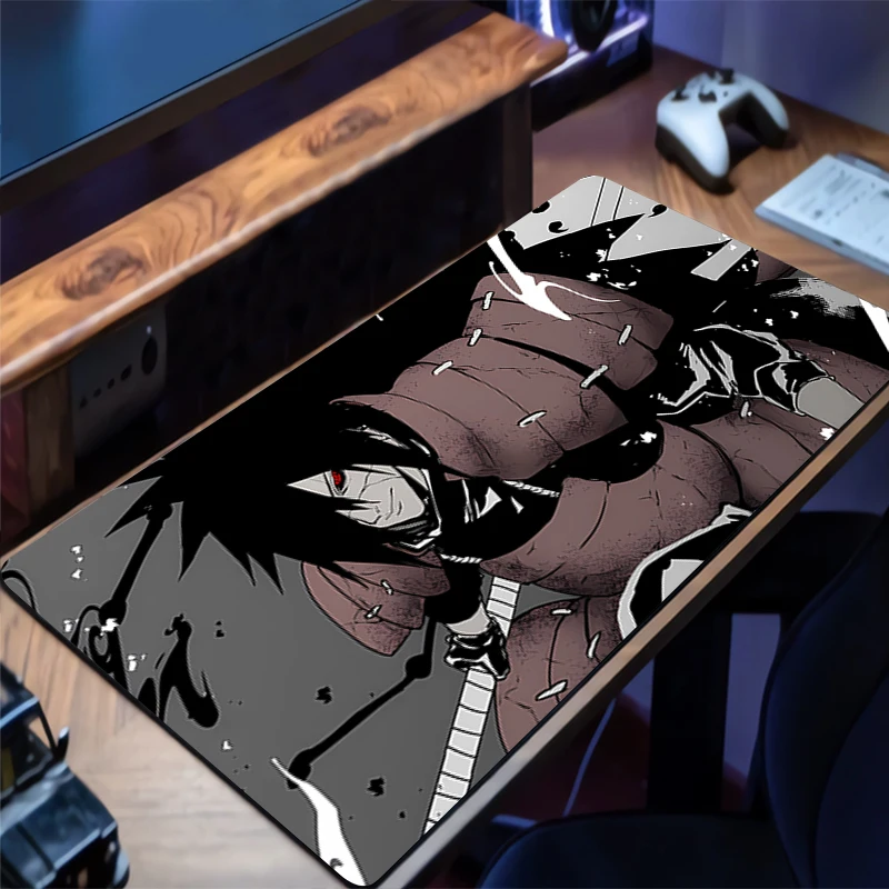 

Mouse Pad Gamer Anti-slip Anime Desk Mat Gaming PC Accessories Naruto Uchiha Madara Tablet Pad HD Mousepad Extended Keyboard Mat