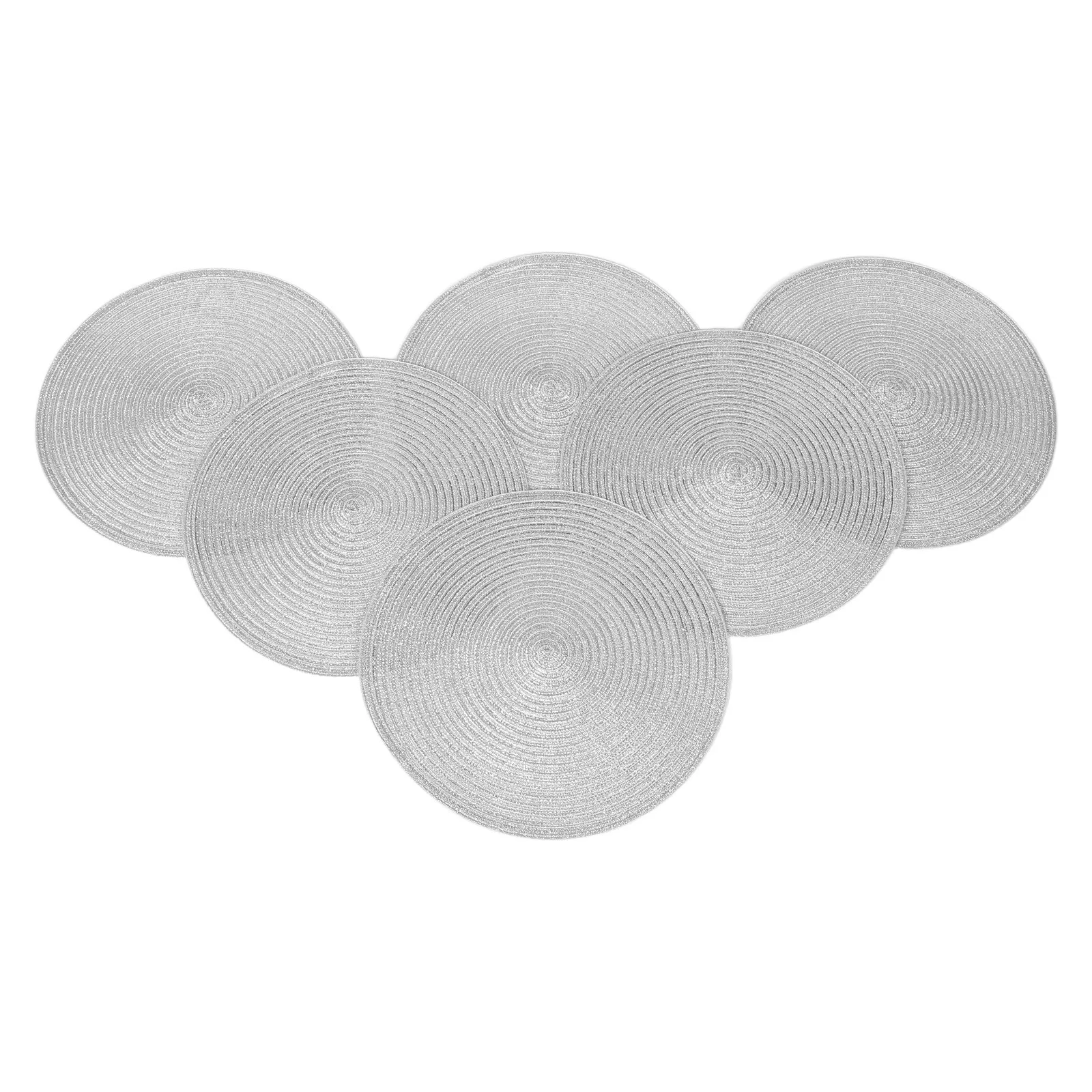 

6Pcs Stylish Woven Cotton Trivets Heatproof Hot Pads for Countertop Kitchen Dining Table 36Cm Silver Teapot Trivets
