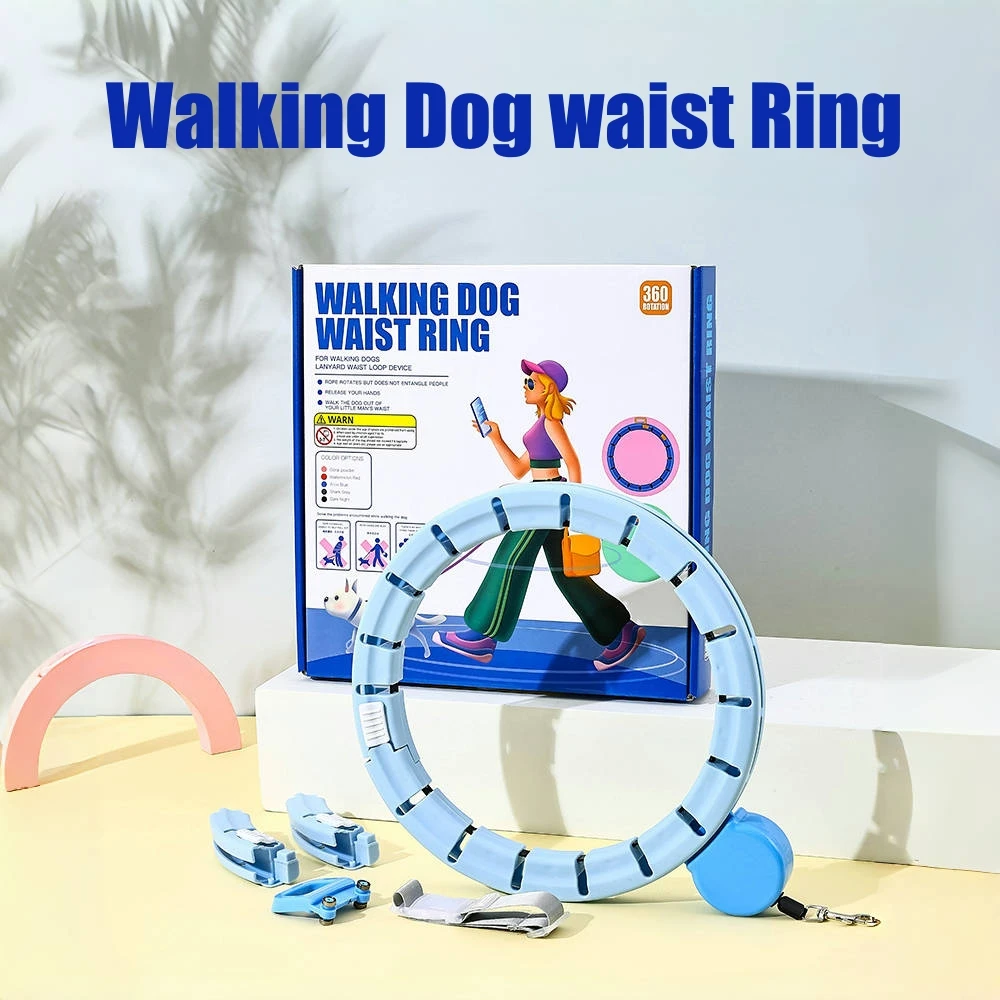 Automatic Retractable WalkingDog Waist Ring Rope Hands-free Knot-proof Anti-freeze Winter Adjustable Pet Walking Traction Rope