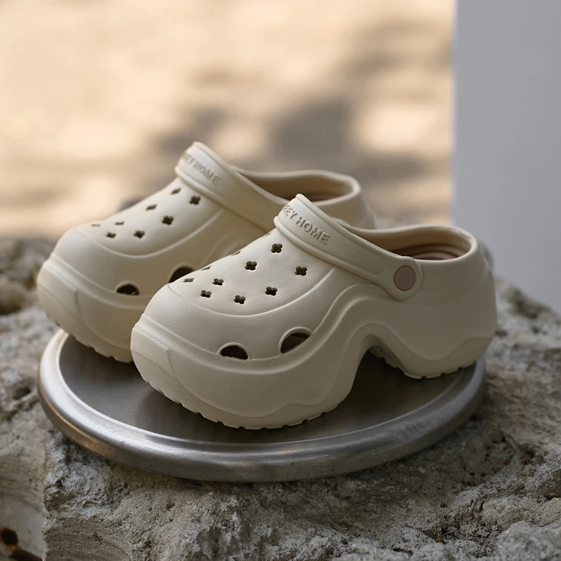 2025 новые модные женские сабо, сандалии на толстой подошве 6 см, тапочки с увеличенной высотой, нескользящая летняя уличная обувь с отверстиями