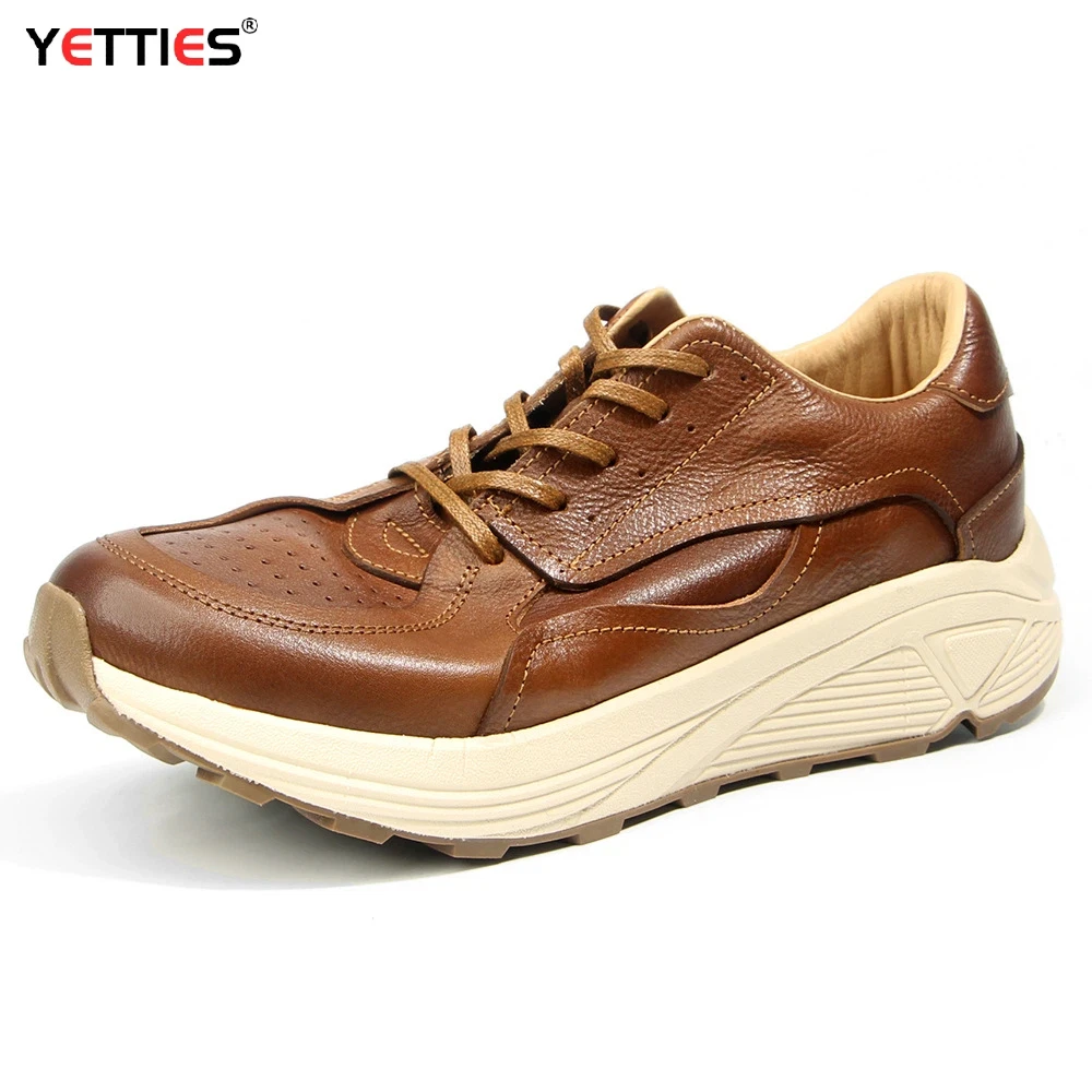 

Винтажные кроссовки из натуральной кожи, модная повседневная обувь, мужская обувь на платформе, кроссовки Torre, трендовая дорожная обувь