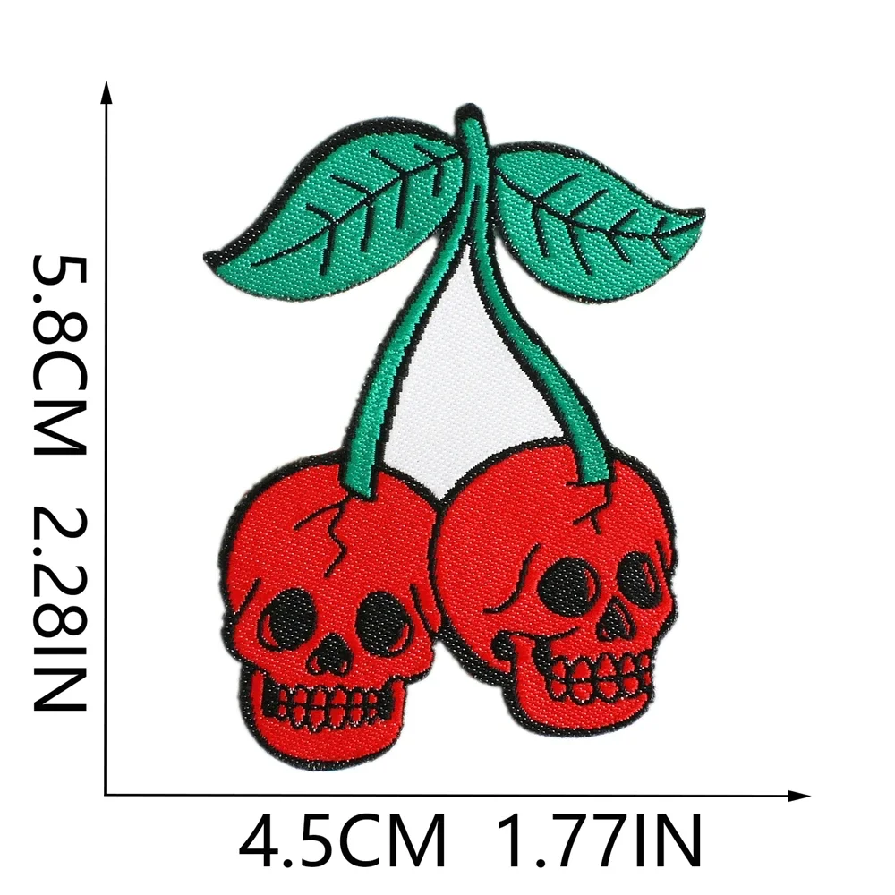 Patch 1pcs for Clothing Sewing Stickers Iron on Patches Punk Skeleton Badge Decoration Stripe Embroidery Fusible Applique