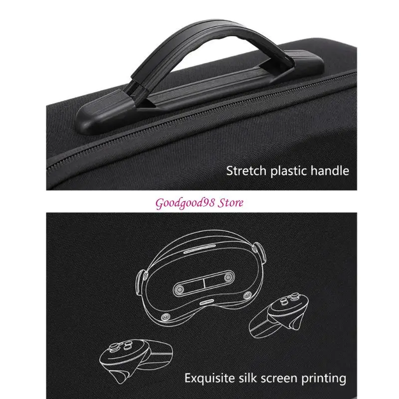 Travel Case for 4 Headsets Controllers Hard Carrying Case Handbag Bag Protective Storage Box W8EC