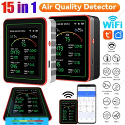 WiFi 15-in-1 Air Quality Detector TFT Display Portable AQI PM0.3 PM1.0 PM2.5 PM10 Tester APP Control Temperature Humidity Meter