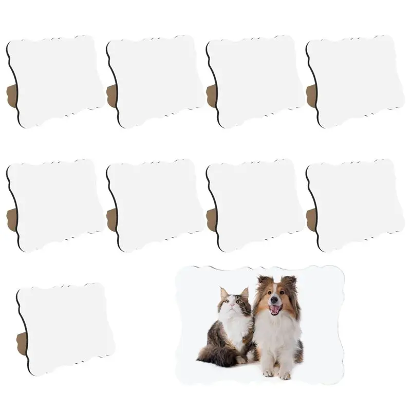 AEE4-10Pack Sublimation Photo Frames Blank With Stand Heat Transfer MDF Wooden Sublimation Photo Frames For DIY Craft,6X8inch