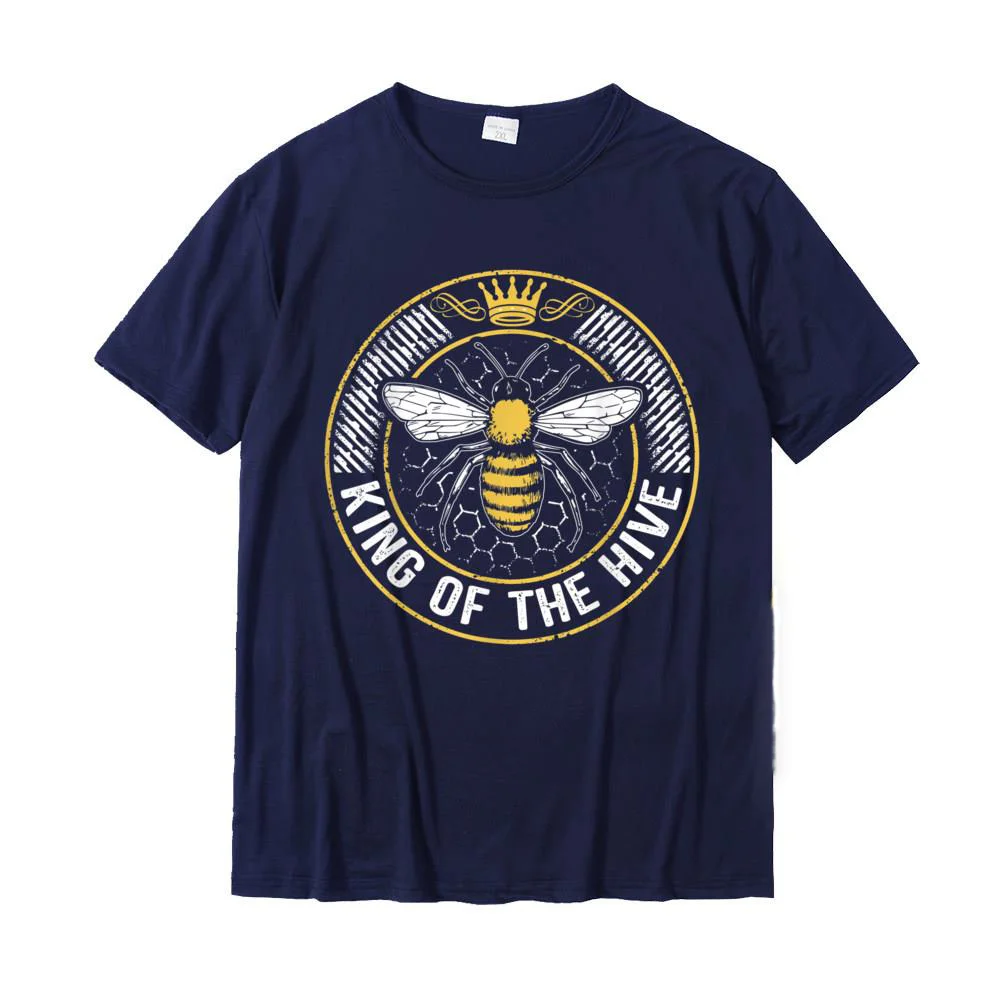 King Of The Hive Beekeeper Bee Lover Honey T-Shirt Normal T Shirt For Adult Cotton Tees Normal Discount Fashion Streetwear