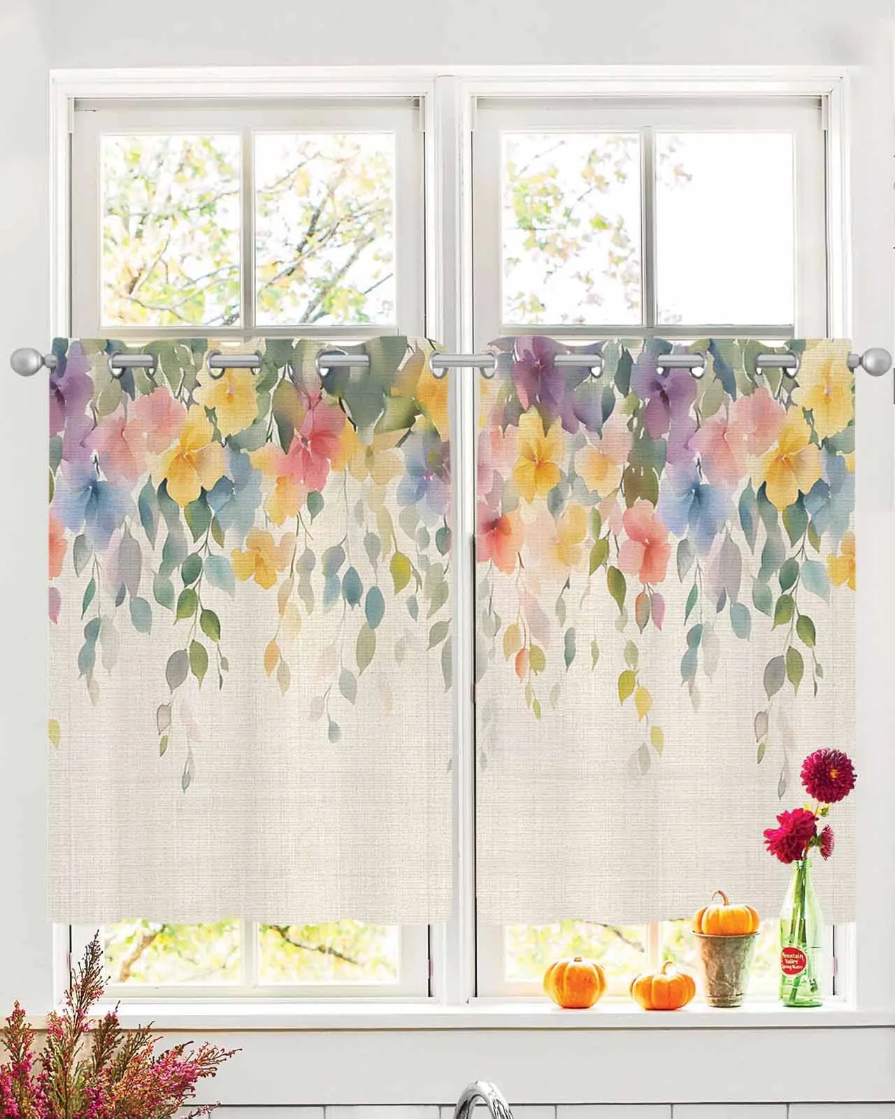 

Pastoral Pastoral Linen Sheer Curtains For Living Room Window Transparent Voile Tulle Curtain Cortinas Drapes Home Decor