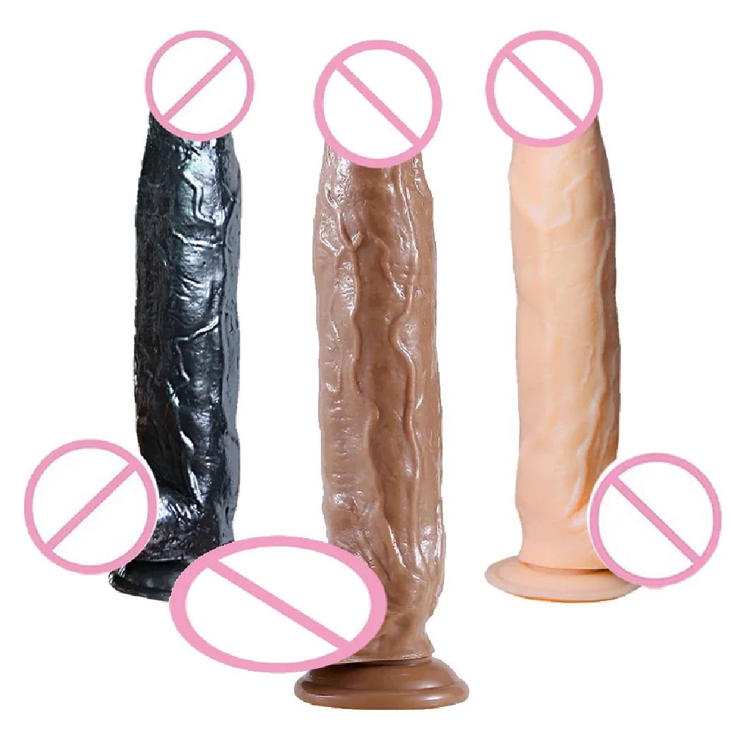 Enorme dildo realistico in silicone da 11 pollici con ventosa Punto G che stimola il giocattolo del sesso del fallo grande per le donne
