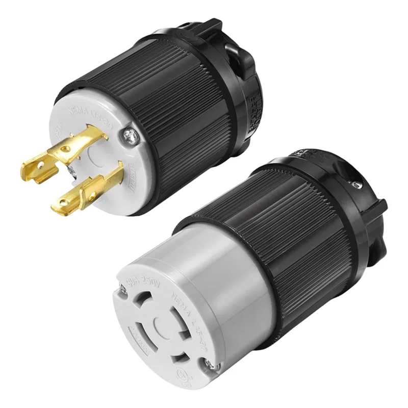

ABPQ-NEMA L15-30P/30C 30Amp AC 250V Male/Female Connector, Twist Locking Feature, 3 Pole-4 Wire Grounding For Safety