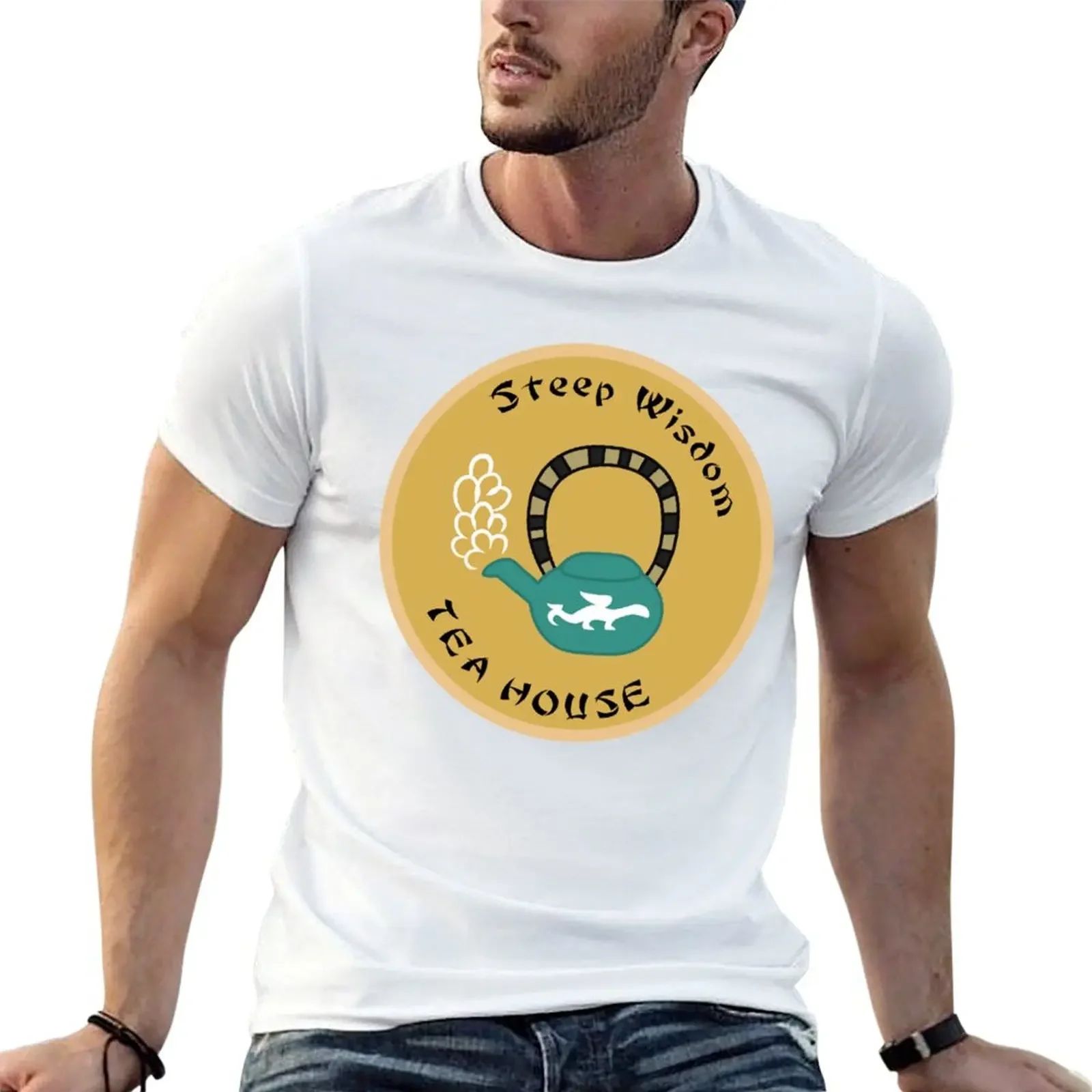 

Steep Wisdom Tea House T-Shirt quick drying cute tops custom t-shirts football t shirt clothes for men