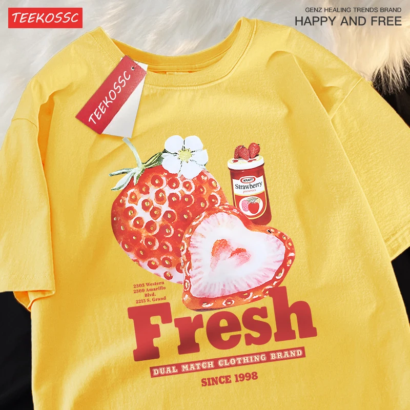Fresh Fresh Strawberries Since 1998 Tshirts Men Women Comfortable Casual T Shirt Couple Cotton T Shirts Loose Crewneck T-Shirt