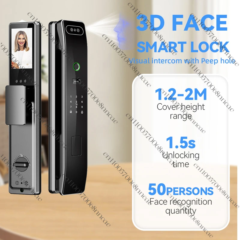 Hot Selling TTlock Tuya APPFace Scene Smart WiFi Digital Door Lock Code Card Unlock Fingerprint Fully Automatic Smart Door Lock