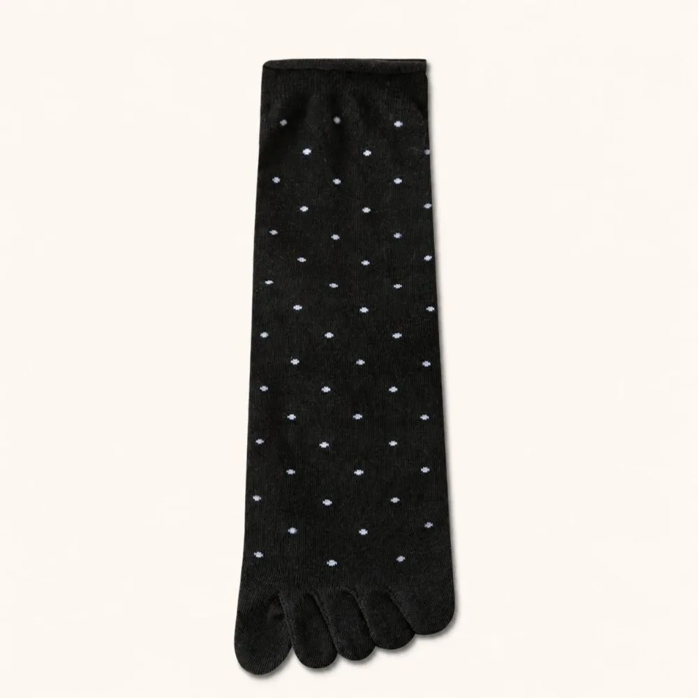 New Polka Dots Split Toe Socks Ankle Length Cotton Five Finger Socks Soft Breathable Mid Tube Socks Girls