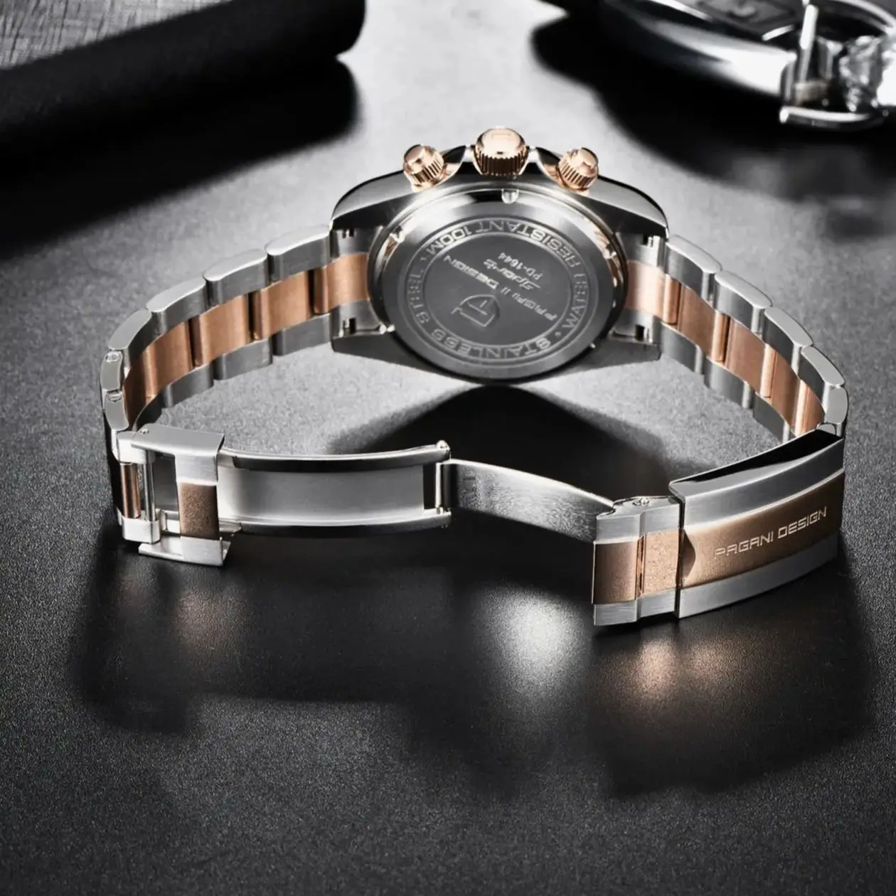 PAGANI DESIGN 2025 новые мужские часы с хронографом из розового золота, роскошные кварцевые часы для мужчин, наручные часы из нержавеющей стали с автоматической датой