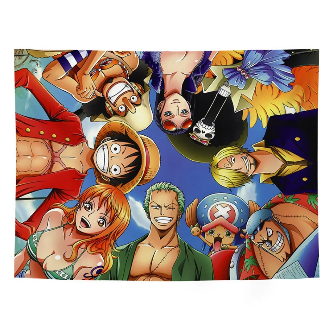 Ein beliebter Hintergrundstoff für die Wanddekoration im Schlafzimmer und Wohnzimmer des Anime-Charakters Luffy aus dem Anime „One Piece“.