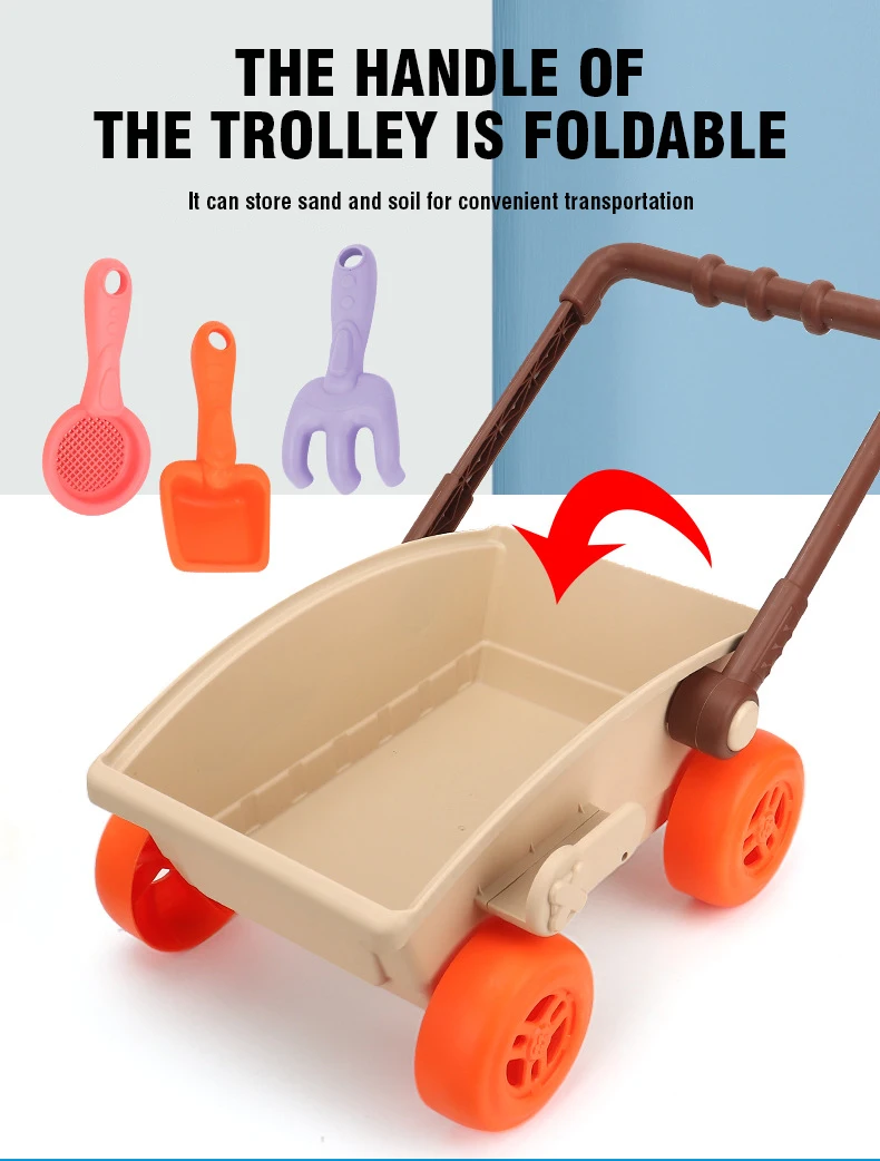 Kid Trolley Strand Speelspeelgoed Zandbak Schop Dierenvormen Strandaccessoires Graven Zand Speelgoed Buiten Kust Waterspel Kid Fun Gift