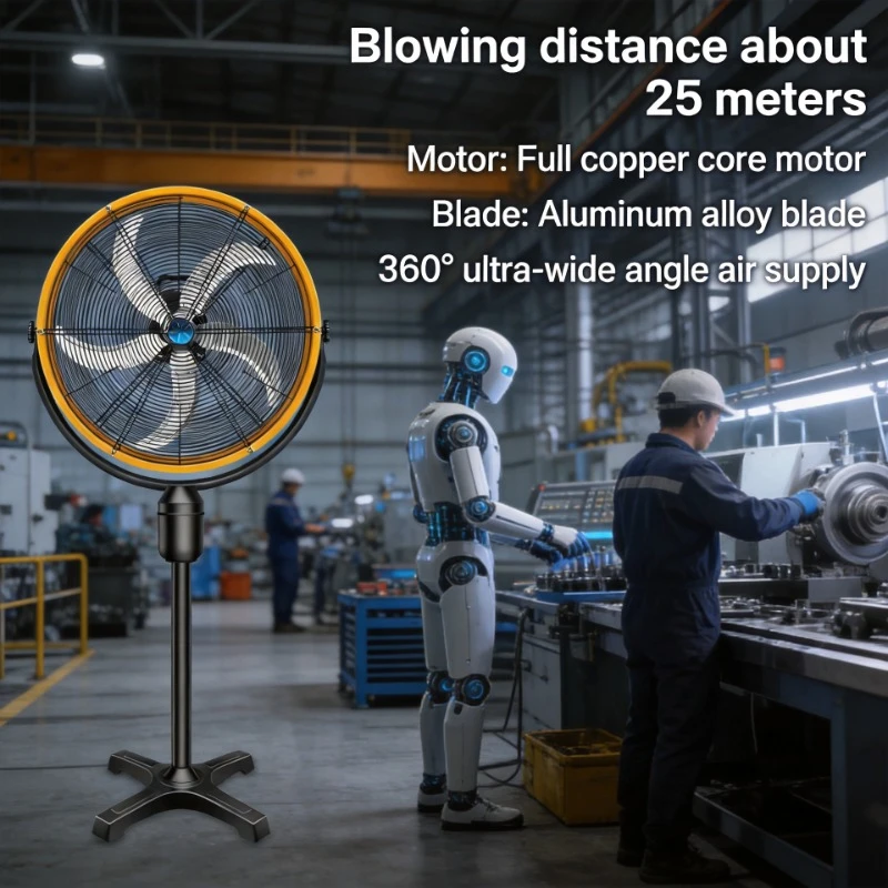 High Wind Industrial Horn Fan Shaking Head High Power Commercial Factory Floor Fan