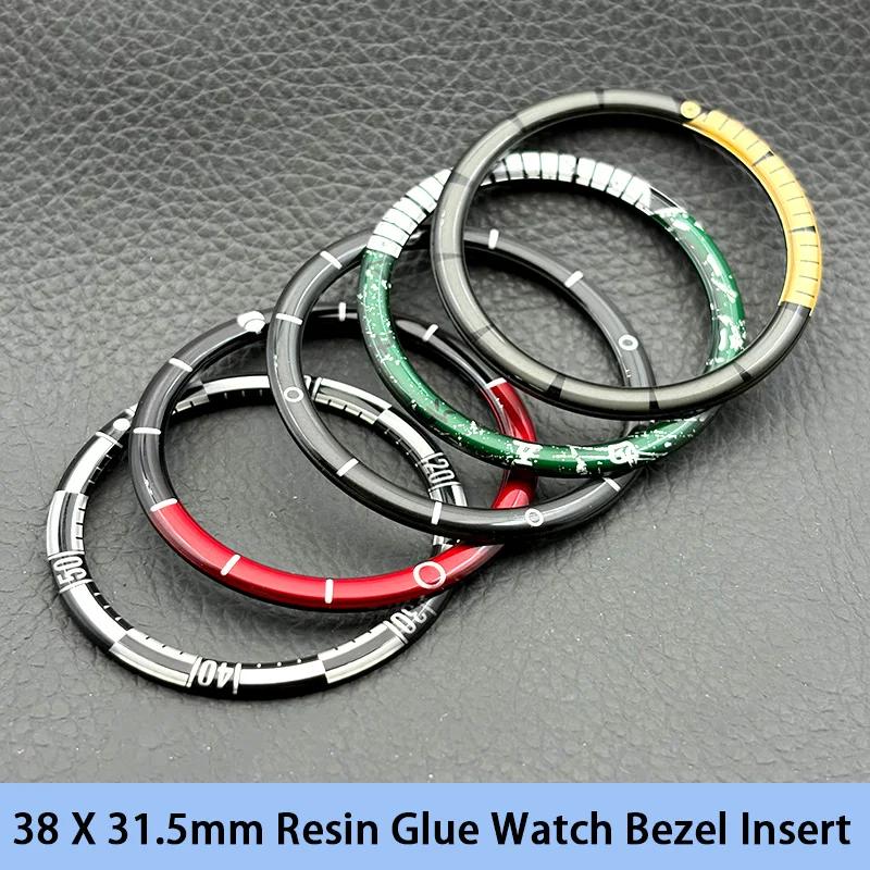 Mod 38mm*31.5mm Resin Glue Watch Bezel Insert Ring Fits SKX007 SKX009 SRPD Seamaster Diving Watch Case Watch Repair Parts Custom