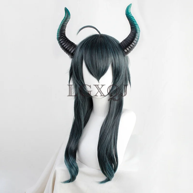 Perruque de Cosplay de l'Anime Mall192.Dracqma, Accessoire Vert Foncé Dégradé de Chaleur, avec Bonnet Gratuit, 55cm, en Stock