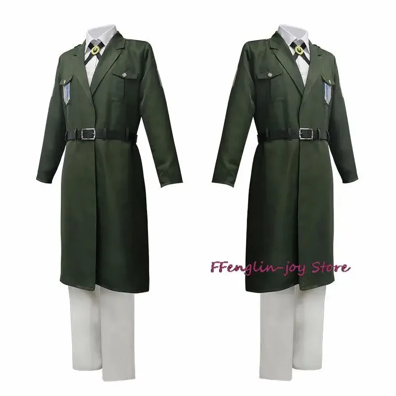 Anime Attack on Titan Cosplay Levi Costume Shingek No Kyojin Scouting Legion Soldier Coat Jacket Hange Zoe Halloween Outfit