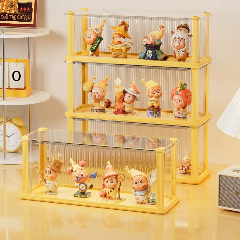 Clear Acrylic Figurine Display Box Blind Box Storage Organizer Dustproof Stackable Collectibles Showcase