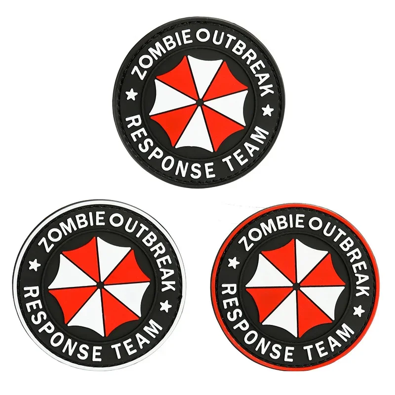 Umbrella Corporation PVC ثلاثية الأبعاد شارة مطاطية التصحيح التكتيكي الراكون شعار Corp Biohazard Insignia زين شعار