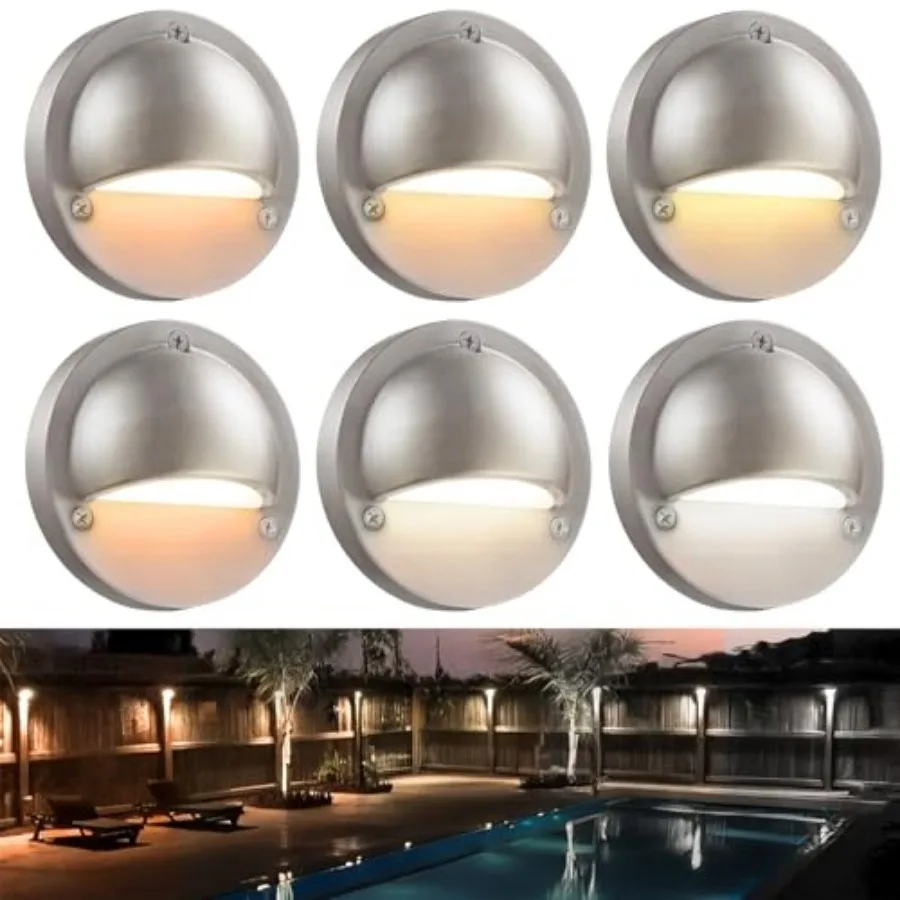 Update 5CCT LED Low Voltage Deck Light, 180LM 3.5inch Landscape Step Railing Fence Light, 12-24V AC/DC, CRI90, Die-cast Aluminu