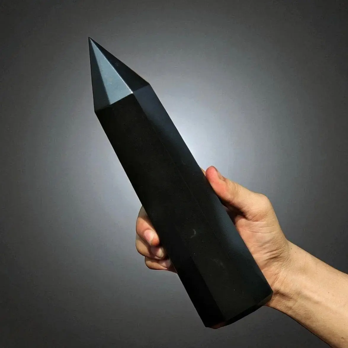 Natural Black Tourmaline Obelisks, Crystal Tower Point Restoration, Quartz Black Ore Columns, Mineral Healing