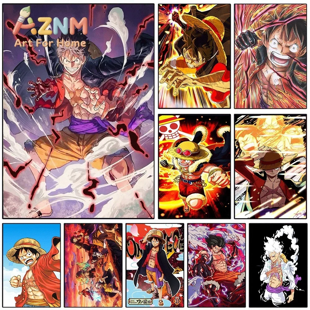 One Piece Anime Canvas Wall Art No Frame Monkey D Luffy Gear 5 Haki Manga Print Painting Bedroom Living Room Home Wall Decor P