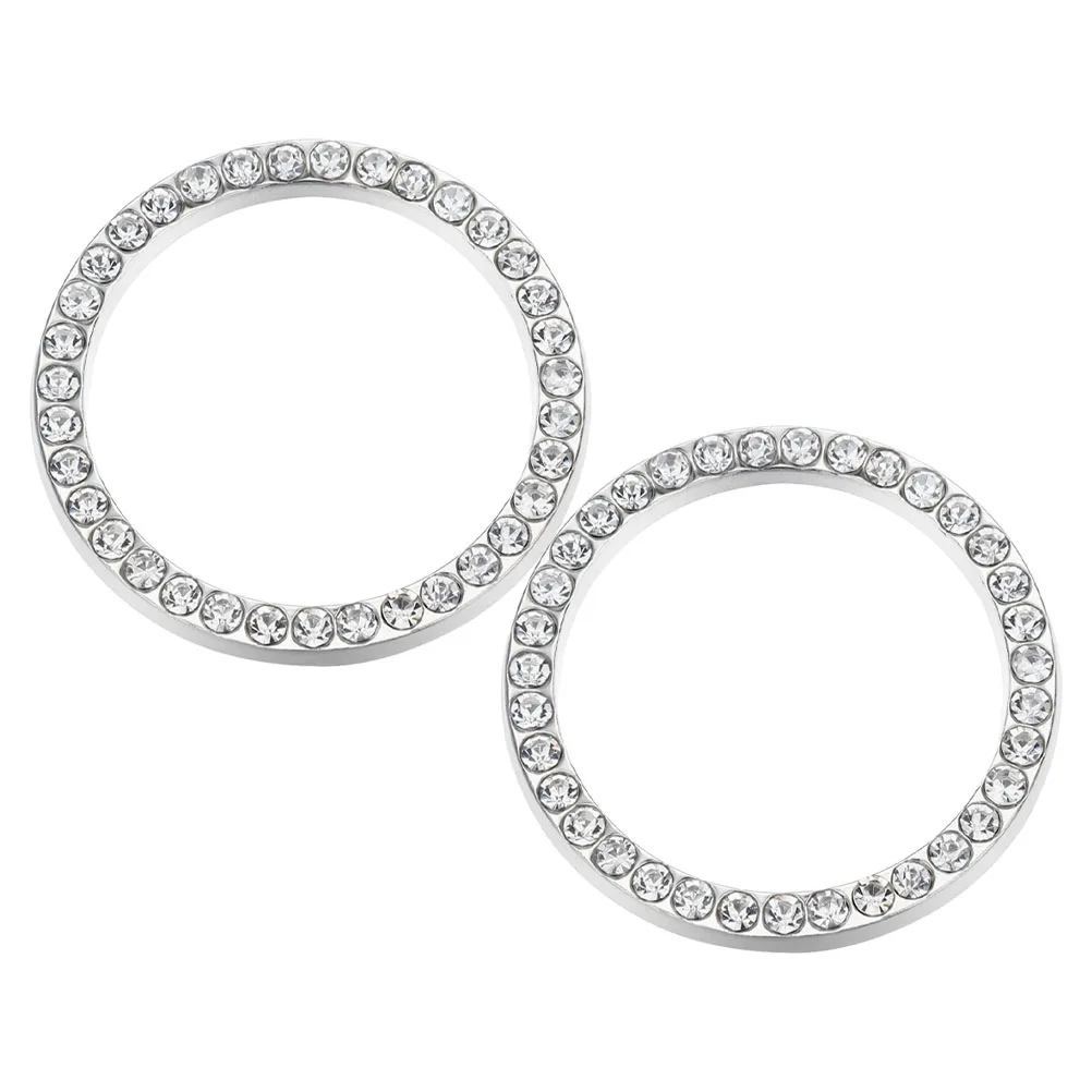 

2Pcs Car Start Button Cover Decorative Ring Rhinestone Push Start Accessories Interior Women Engine Stop Compatibility Switch