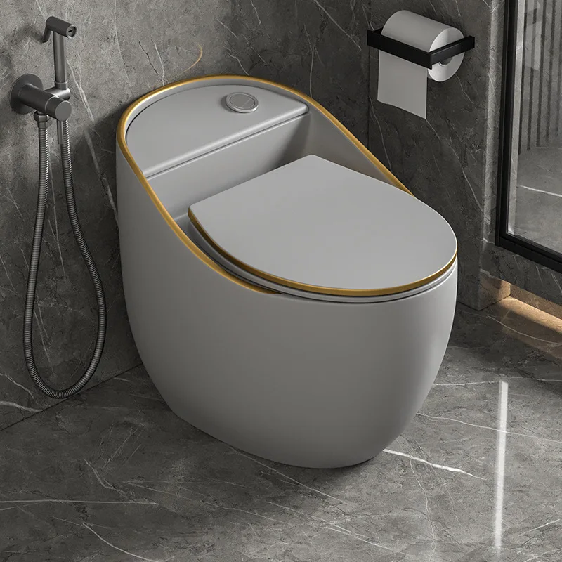 

New Design Hot Sell Sanitary Ware Siphon Toilet Egg Shape Black White Color Ceramic One Piece Toilet For Bathroom