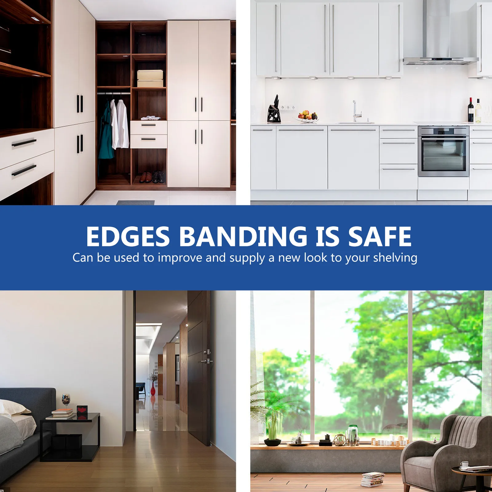 Pre-Glued Veneer Edges Banding Tape for Cabinets Plywood Particle Board Hardboard Furniture Edge Sealing DIY Home Iron